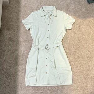 Club Monaco Light Green Midi Shirt Dress